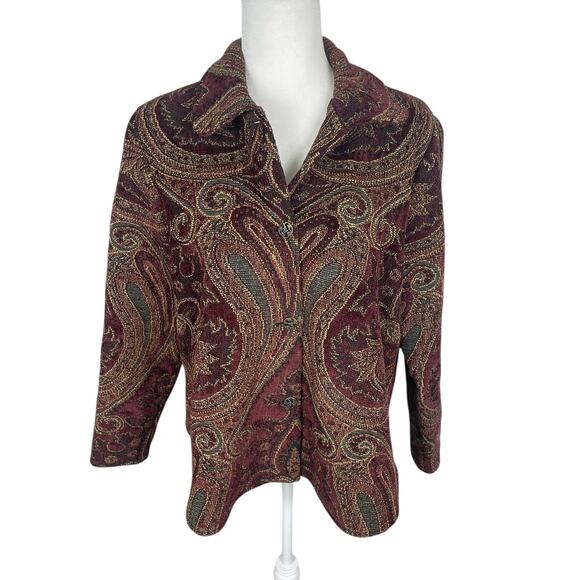 Silverado Jackets & Blazers - VTG Silverado New Mexico Paisley Tapestry Blazer Jacket Sz M Southwest Artsy USA